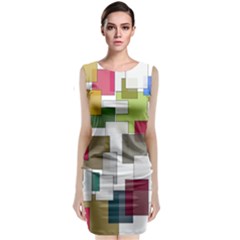 Wallpaper Texture Plaid Sleeveless Velvet Midi Dress