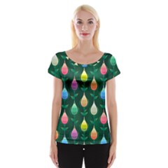 Tulips Seamless Pattern Background Cap Sleeve Top