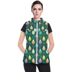 Tulips Seamless Pattern Background Women s Puffer Vest