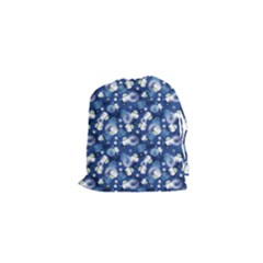 White Flowers Summer Plant Drawstring Pouch (xs)