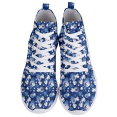 White Flowers Summer Plant Men s Lightweight High Top Sneakers by HermanTelo