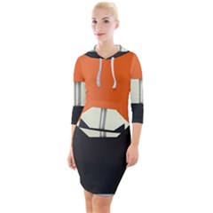 Juul Mango Pod Quarter Sleeve Hood Bodycon Dress by TheAmericanDream