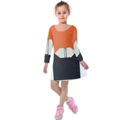 Juul Mango Pod Kids  Long Sleeve Velvet Dress by TheAmericanDream