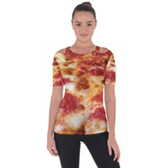 Pizza Shoulder Cut Out Short Sleeve Top by TheAmericanDream