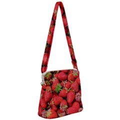 Strawberries Zipper Messenger Bag by TheAmericanDream