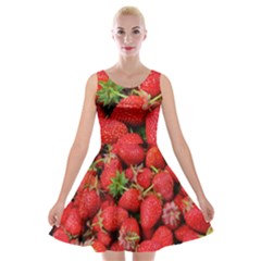 Strawberries Velvet Skater Dress by TheAmericanDream