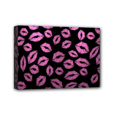 Pink Kisses Mini Canvas 7  x 5  (Stretched)