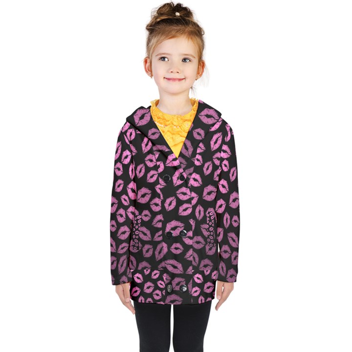 Pink Kisses Kids  Double Breasted Button Coat