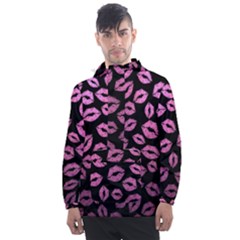 Pink Kisses Men s Front Pocket Pullover Windbreaker by TheAmericanDream