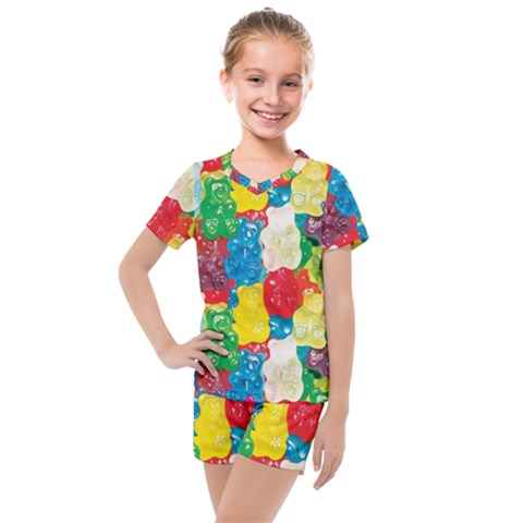 Gummy Bear Kids  Mesh Tee And Shorts Set by TheAmericanDream