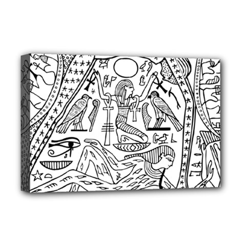 Egyptian Hieroglyphics History Seb Deluxe Canvas 18  X 12  (stretched) by Pakrebo