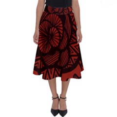 Background Abstract Red Black Perfect Length Midi Skirt by Pakrebo
