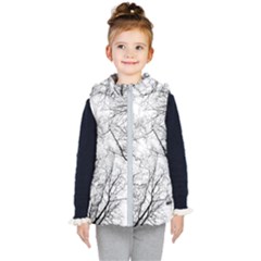 Forest Trees Silhouette Tree Kids  Hooded Puffer Vest by Pakrebo