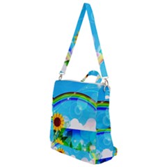 Sunflower And Rainbow Ocean Bokeh Crossbody Backpack