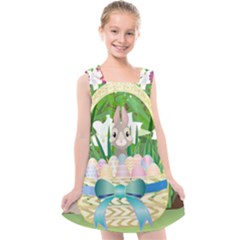 Graphic Easter Easter Basket Spring Kids  Cross Back Dress by Pakrebo