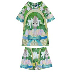 Graphic Easter Easter Basket Spring Kids  Swim Tee and Shorts Set