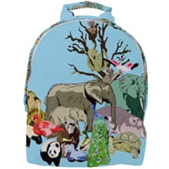 Zoo Animals Peacock Lion Hippo Mini Full Print Backpack by Pakrebo