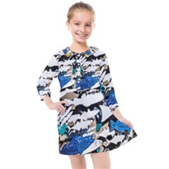 Art Fish Salmon Sydney Metal Kids  Quarter Sleeve Shirt Dress by Pakrebo