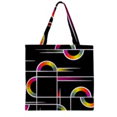 Background Abstract Semi Circles Zipper Grocery Tote Bag