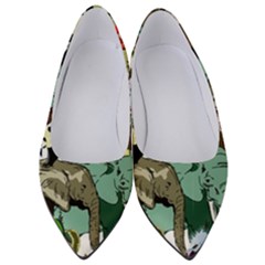 Zoo Animals Peacock Lion Hippo Women s Low Heels by Pakrebo