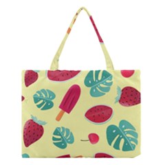 Watermelon Leaves Strawberry Medium Tote Bag by Pakrebo