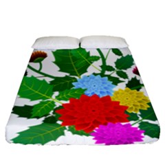 Flowers Floral Plants Nature Fitted Sheet (queen Size) by Pakrebo