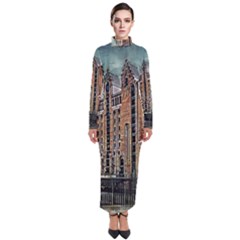 Architecture City Building Travel Turtleneck Maxi Dress by Pakrebo