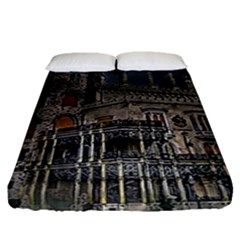Castle Mansion Architecture House Fitted Sheet (queen Size) by Pakrebo