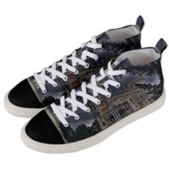 Castle Mansion Architecture House Men s Mid-top Canvas Sneakers by Pakrebo