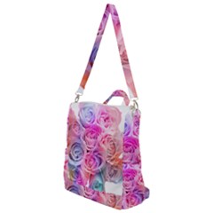 Rose Bouquet Flower Petal Floral Crossbody Backpack by Pakrebo