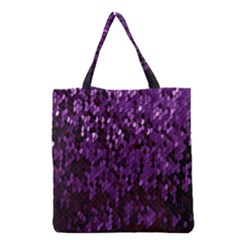 Sequins  White Purple Grocery Tote Bag