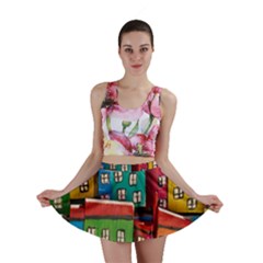 Houses Handmade Cultural Mini Skirt by Pakrebo