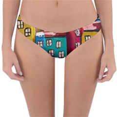 Houses Handmade Cultural Reversible Hipster Bikini Bottoms by Pakrebo