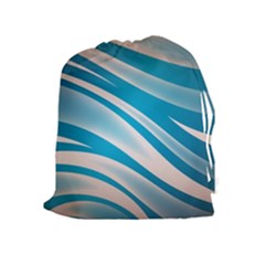 Background Abstract Blue Wavy Drawstring Pouch (xl) by Pakrebo