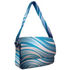 Background Abstract Blue Wavy Courier Bag