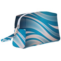 Background Abstract Blue Wavy Wristlet Pouch Bag (large) by Pakrebo
