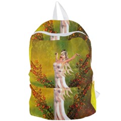 Beautiful Fairy With Wonderful Flowers Foldable Lightweight Backpack by FantasyWorld7