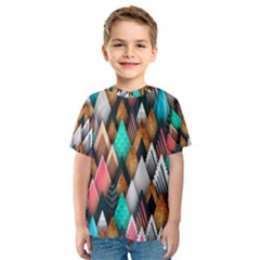 Abstract Triangle Tree Kids  Sport Mesh Tee