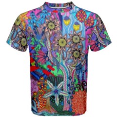 Abstract Forest  Men s Cotton Tee by okhismakingart
