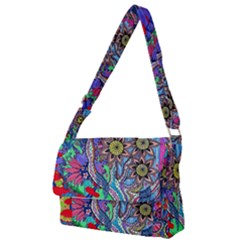 Abstract Forest  Full Print Messenger Bag by okhismakingart