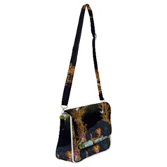 Cute Fairy With Awesome Wolf In The Night Shoulder Bag With Back Zipper by FantasyWorld7