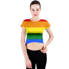 Lgbt Rainbow Pride Flag Crew Neck Crop Top by lgbtnation