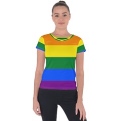 Lgbt Rainbow Pride Flag Short Sleeve Sports Top 