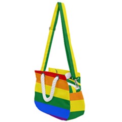 Lgbt Rainbow Pride Flag Rope Handles Shoulder Strap Bag