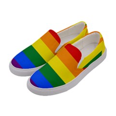 Lgbt Rainbow Pride Flag Women s Canvas Slip Ons by lgbtnation