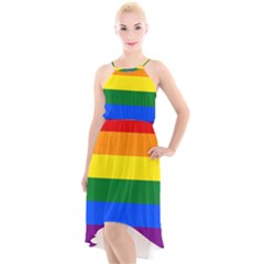 Lgbt Rainbow Pride Flag High-low Halter Chiffon Dress  by lgbtnation