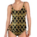 Arabic Pattern Gold And Black Tankini Set View1