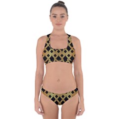 Arabic Pattern Gold And Black Cross Back Hipster Bikini Set by Nexatart