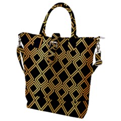 Arabic Pattern Gold And Black Buckle Top Tote Bag by Nexatart