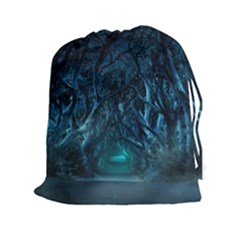 Trees Road Moonlight Avenue Drawstring Pouch (xxl) by Nexatart